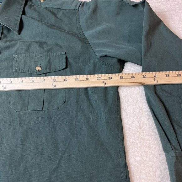 Cabelas Vintage Shirt Mens Large Green Long Sleeve Button Down Safari FADED - Picture 8 of 9